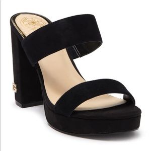 NWOT Guess Black Suede Blubell Platform Sandals